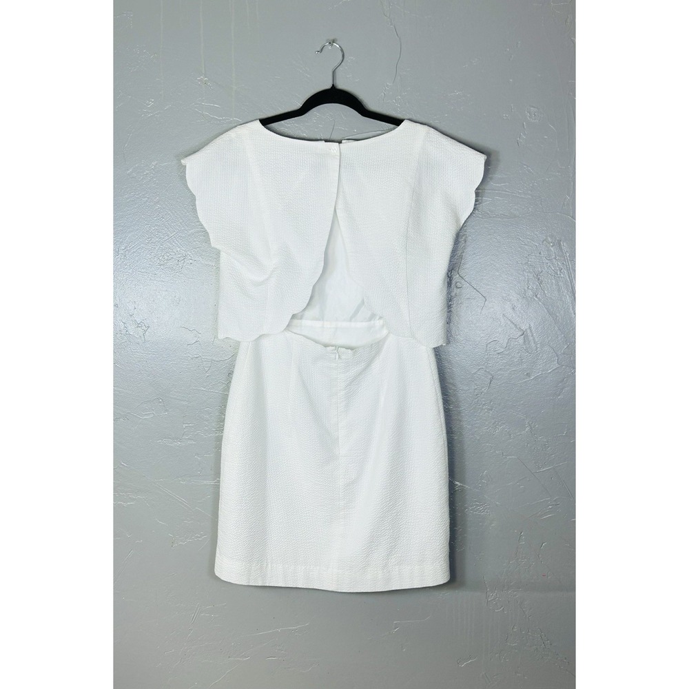Lauren James Sullivan seersucker dress scalloped trim top Pick A Boo Back M